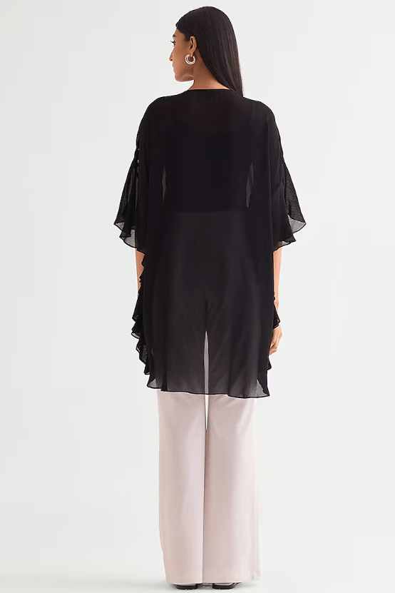 Black Georgette Frilled Tunic - Image 3
