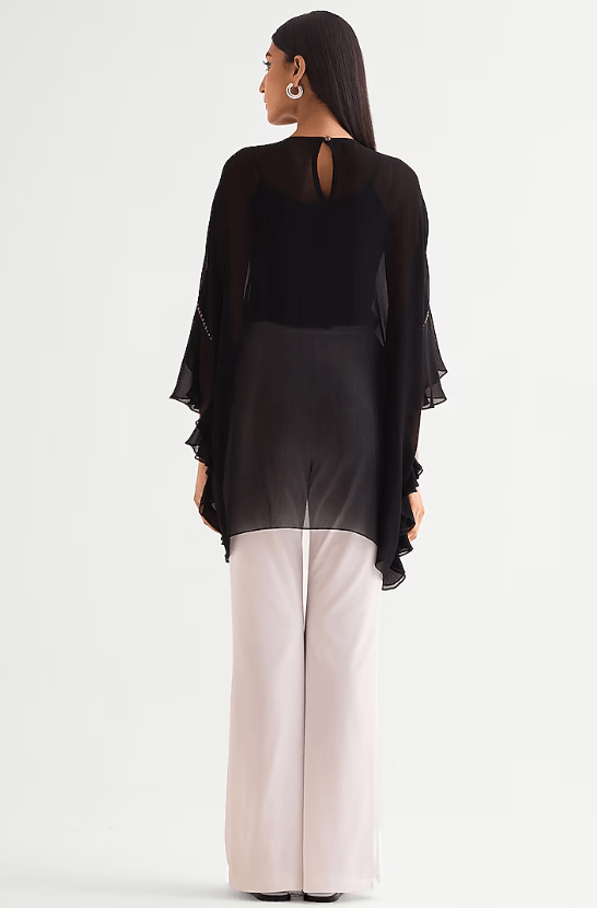 Black Georgette Frilled Tunic - Image 3