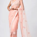 A Peach Tulle Saree
