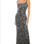 Black Polyester Slip Dress