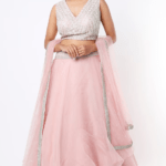 Blush Pink Organza Lehenga Set