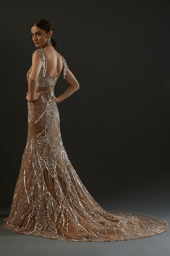 Moni 1171 Yellow Color Gold Crush Gown With Thread Embroidery Work 2025 main image 1
