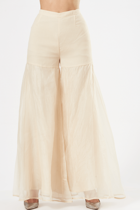Ivory Organza Sharara Set - Image 3