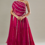 Fuchsia Pink Chiffon Embellished Lehenga Set