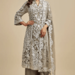Nude Net Thread Embroidered Kurta Set