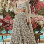 Sage Green Pearl Embroidered Lehenga Set