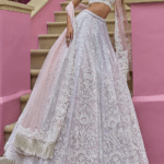 Peach Net Sequins & Dori Embroidered Lehenga Set
