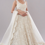 Ivory Organza Embroidered Lehenga Set