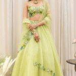Wasabi Green Embroidered Belted Lehenga Set