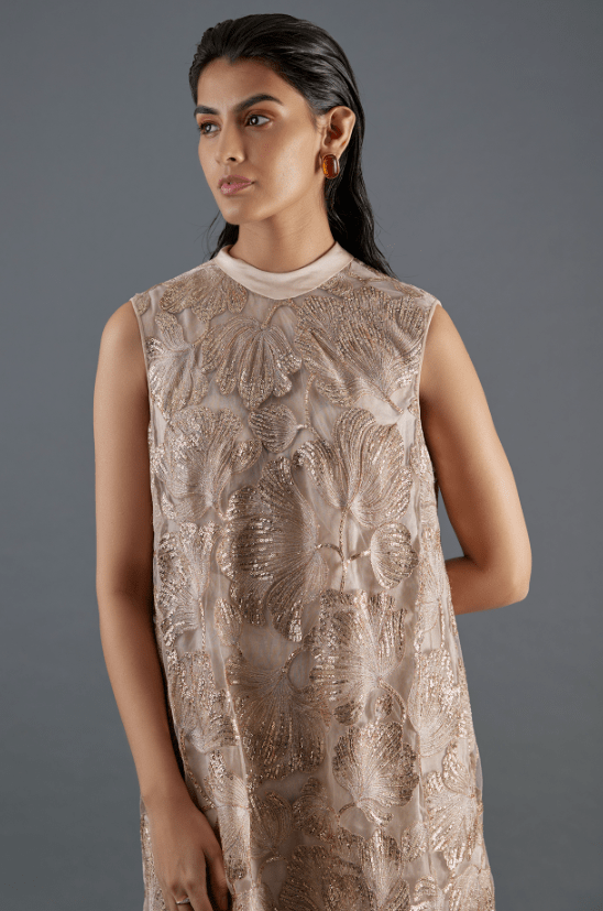 Blush Tulle Sequins Embroidered Sharara Set - Image 4
