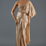 Multi-Colored Foil Jersey & Tulle Floral Embroidered Draped Concept Saree Set