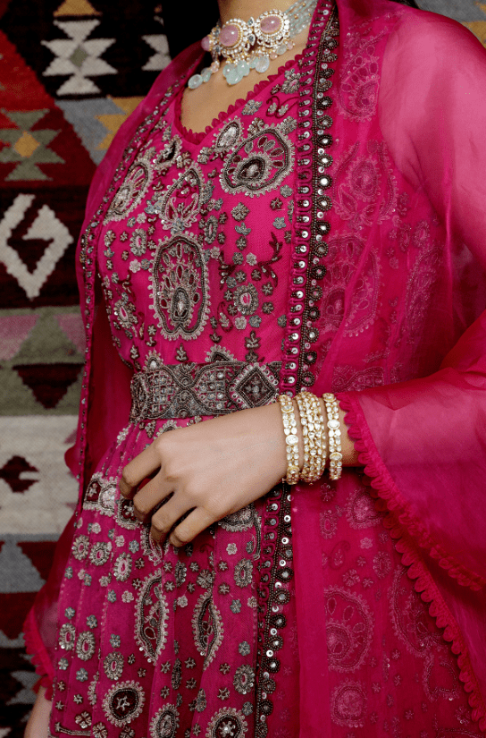 Fuchsia Tulle Sharara Set - Image 4