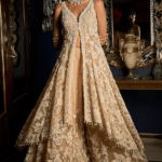 Nude Net Sequins Embroidered High-Low Sharara Set