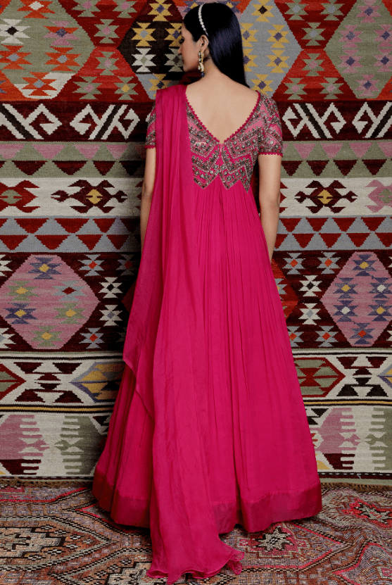 Fuchsia Embroidered Anarkali Set - Image 2