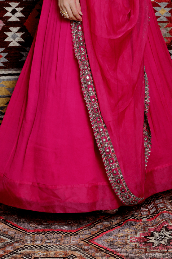 Fuchsia Embroidered Anarkali Set - Image 3