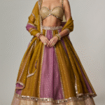 Multi-Colored Organza Gota Embroidered Lehenga Set