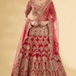 Red Silk Zardosi & Resham Embroidered Lehenga Set