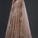 Blush Pink Organza & Tulle Embroidered Lehenga Set