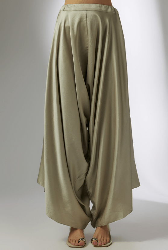 Bottle Green Silk Resham Work Kaftan Set - Image 3