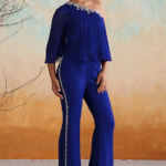 Electric Blue Georgette Zari Embellished Co-Ord Set