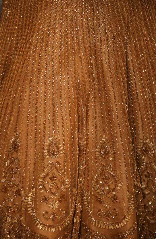 Antique Gold Fishcut Lehenga - Image 4