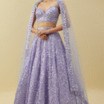 Lavender Net Sequins Embroidered Lehenga Set