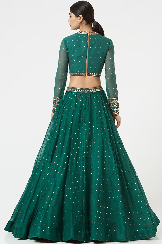 Green Georgette Lehenga Set - Image 2