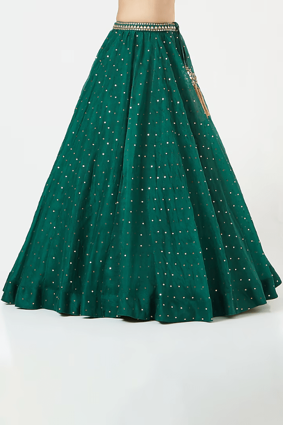 Green Georgette Lehenga Set - Image 3