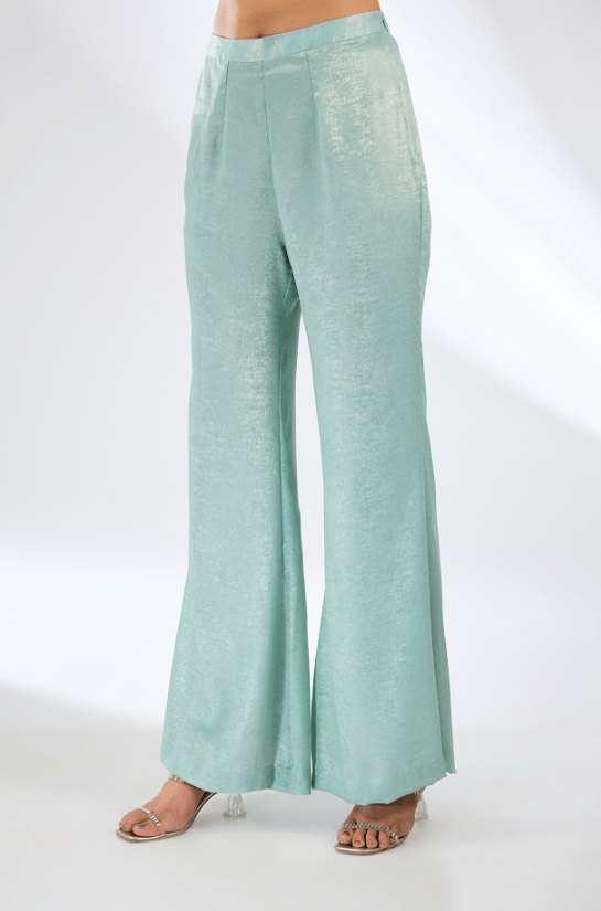 Green Foil Crepe Hand Embroidered Tunic Set - Image 4