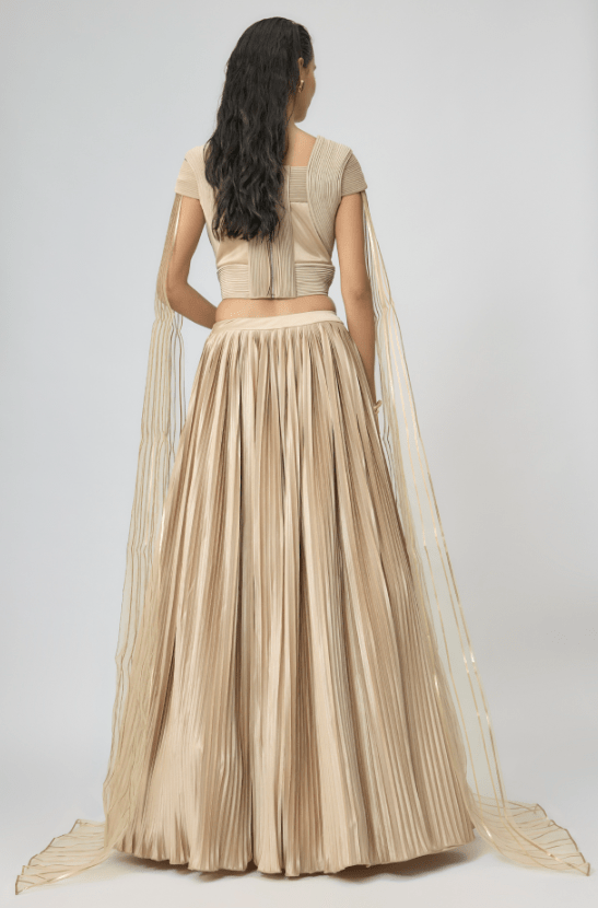 Sand Jersey Lehenga Set - Image 2