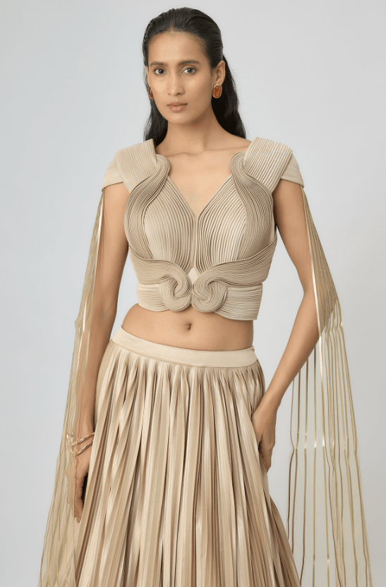 Sand Jersey Lehenga Set - Image 4