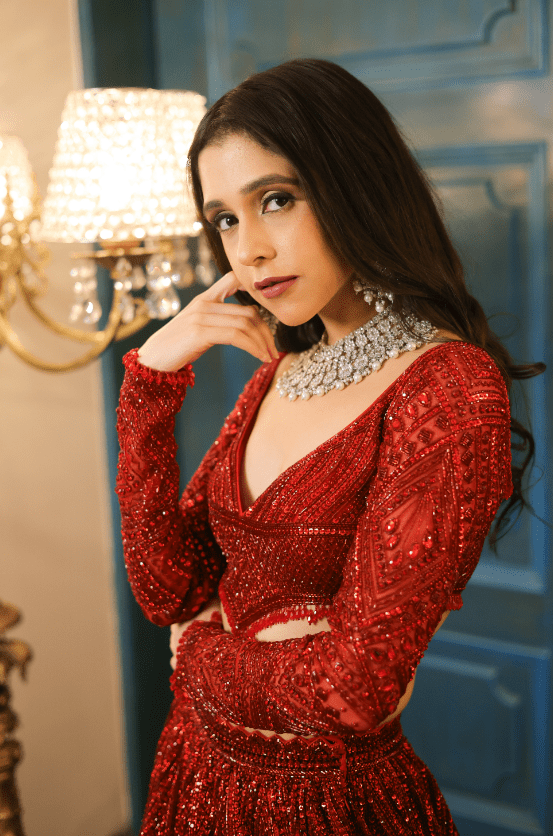 Rida Maroon Lehenga Set - Image 5