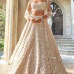 Nude Net Sequins Embroidered Lehenga Set