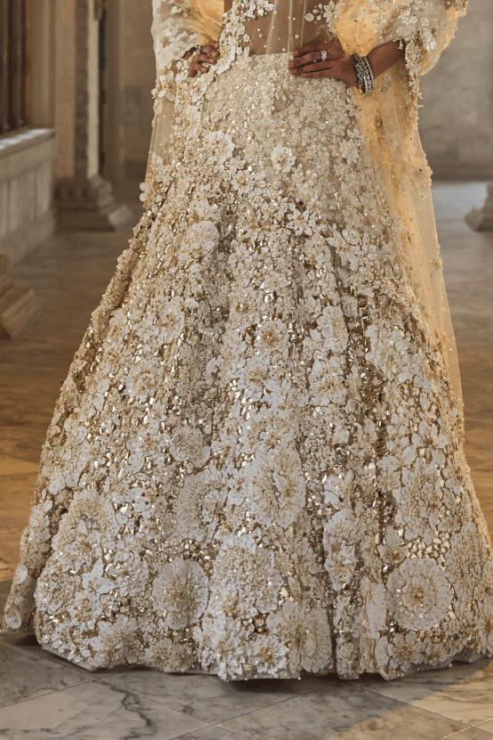 Ivory Net Crystal Lehenga Set - Image 3