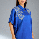 Blue Satin Top