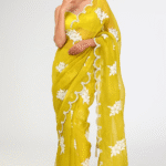 Moss Green Organza Hand Embroidered Saree Set