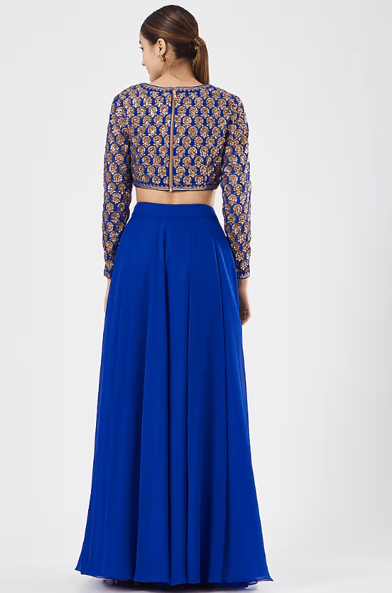 Royal Blue Georgette Lehenga Set - Image 2