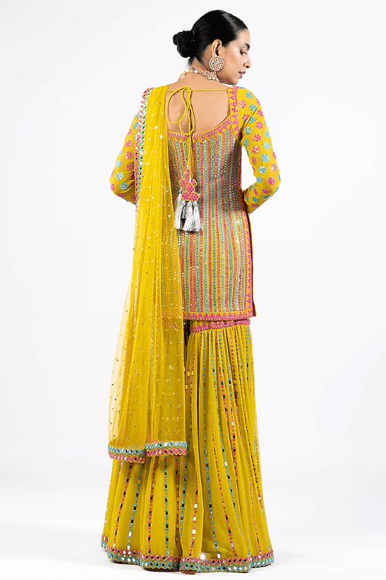 Moss Green Georgette Sharara Set - Image 2
