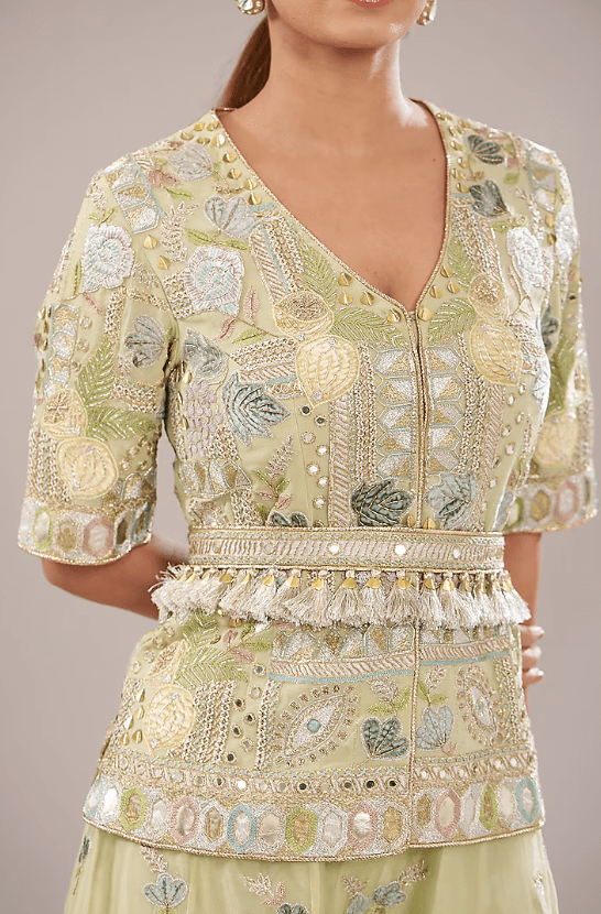 Mint Organza Sharara Set - Image 4