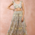 Off-White Georgette Embroidered Sharara Set