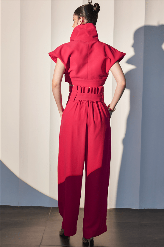 Fuchsia Pink Imported Crepe Co-Ord Set - Image 2