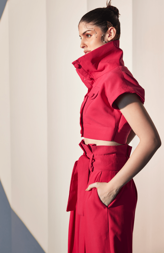 Fuchsia Pink Imported Crepe Co-Ord Set - Image 4