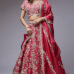 Red Dupion Lehenga Set