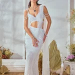 WHITE PEARL SAREE
