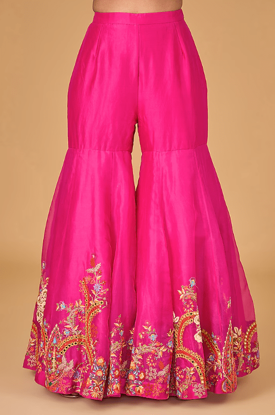 Magenta Organza Sharara Set - Image 3