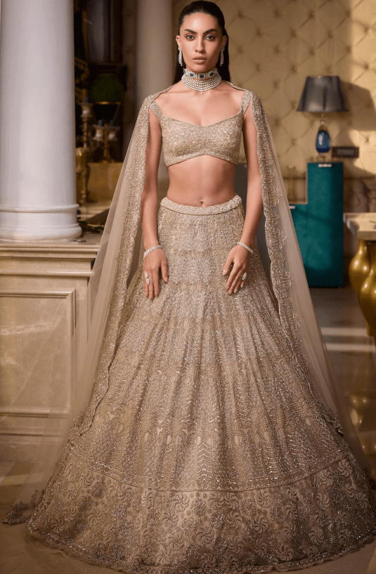 JANE CHAMPAGNE GOLD LEHENGA