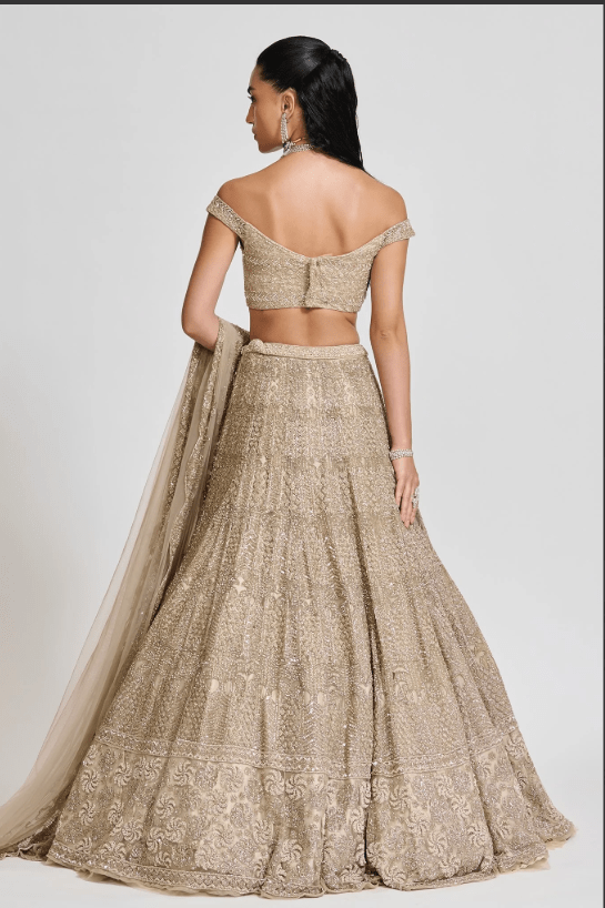JANE CHAMPAGNE GOLD LEHENGA - Image 3