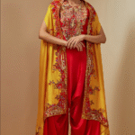 Yellow Silk Cape Set