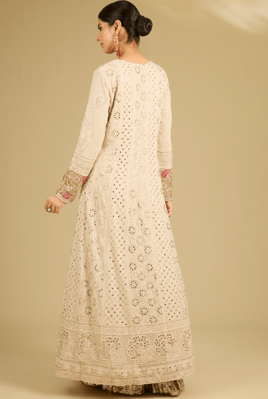 Ivory Lucknowi Anarkali Set - Image 2