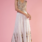 Off-White Georgette Mukaish Sharara Set